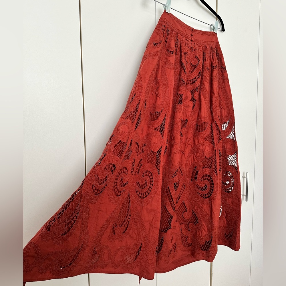 Sezane Editions Sophie Maxi Skirt in Brown Size 38 US 6 NWT